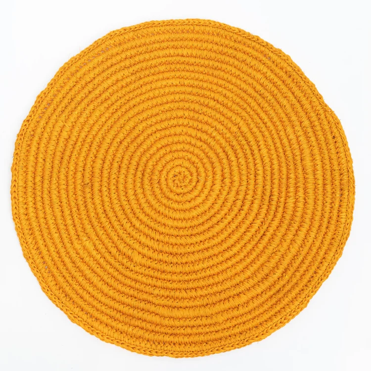Knitted Handmade Placemat, Live Orange